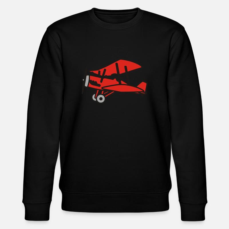 airplane / flugzeug - Stanley/Stella Unisex Bio-Sweatshirt CHANGER  - Schwarz