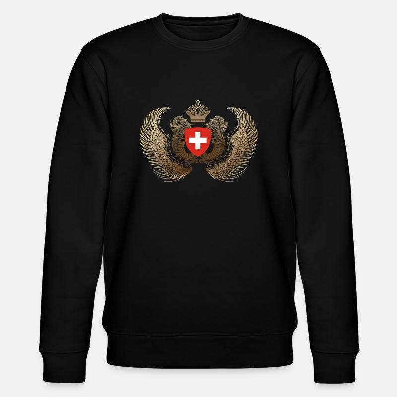 schweiz-flugel - Stanley/Stella Unisex Bio-Sweatshirt CHANGER  - Schwarz