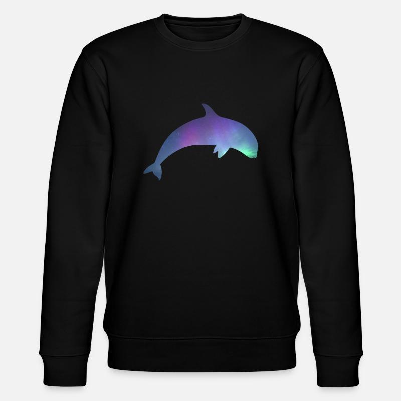 Orca/Killerwal mit Nordlichtern - Stanley/Stella Unisex Bio-Sweatshirt CHANGER  - Schwarz