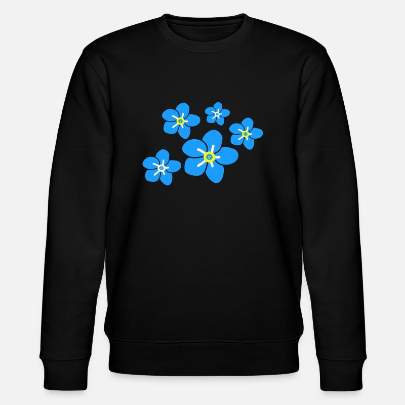 Vergiss mich nicht Blume2 - Stanley/Stella Unisex Bio-Sweatshirt CHANGER  - Schwarz