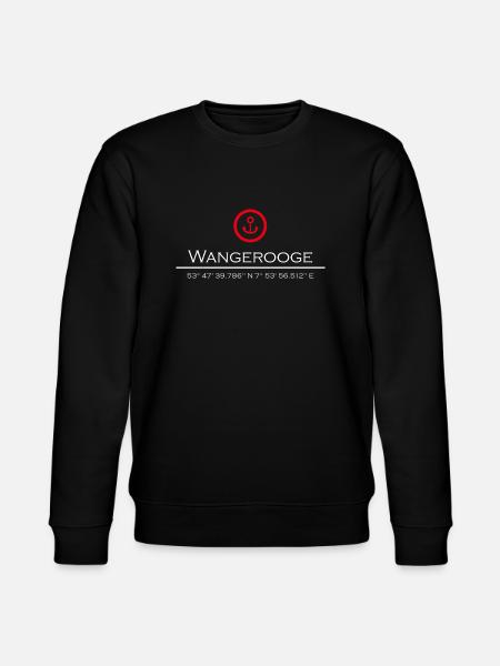 Wangerooge roter Anker - Stanley/Stella Unisex Bio-Sweatshirt CHANGER  - Schwarz