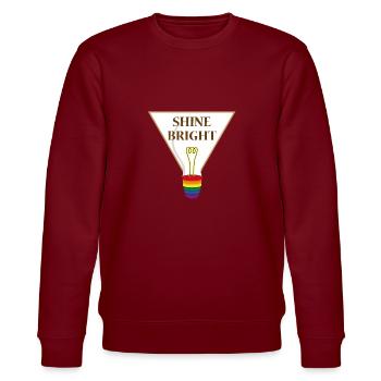 Shine Brighter - Stanley/Stella CHANGER Unisex Organic Sweatshirt - burgundy - Front - Nik (191cm) & Marisol (170cm)