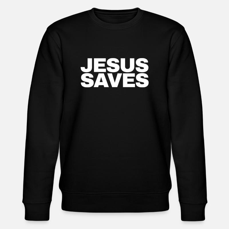 Jesus rettet - Stanley/Stella Unisex Bio-Sweatshirt CHANGER  - Schwarz