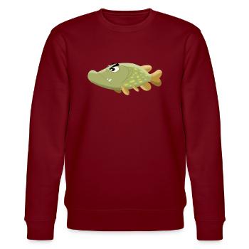 Mürrischer Hecht! - Stanley/Stella Unisex Bio-Sweatshirt CHANGER  - Burgunderrot - Vorne - Nik (191cm) & Marisol (170cm)