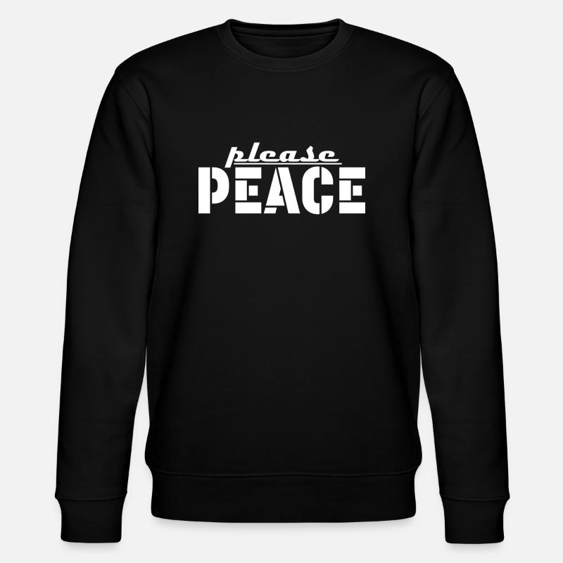 please peace Tshirt white - Stanley/Stella CHANGER Unisex Organic Sweatshirt - black