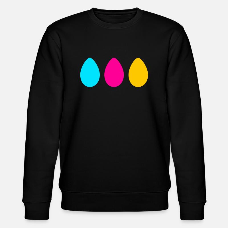 Three Easter eggs - Stanley/Stella CHANGER Unisex Organic Sweatshirt - black