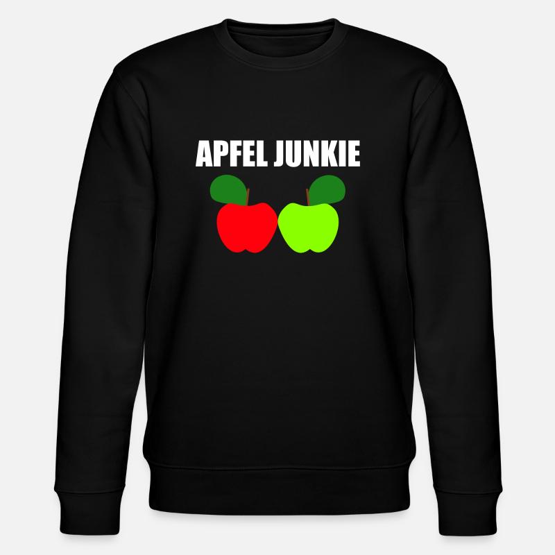 Apfel junkie - Stanley/Stella Unisex Bio-Sweatshirt CHANGER  - Schwarz