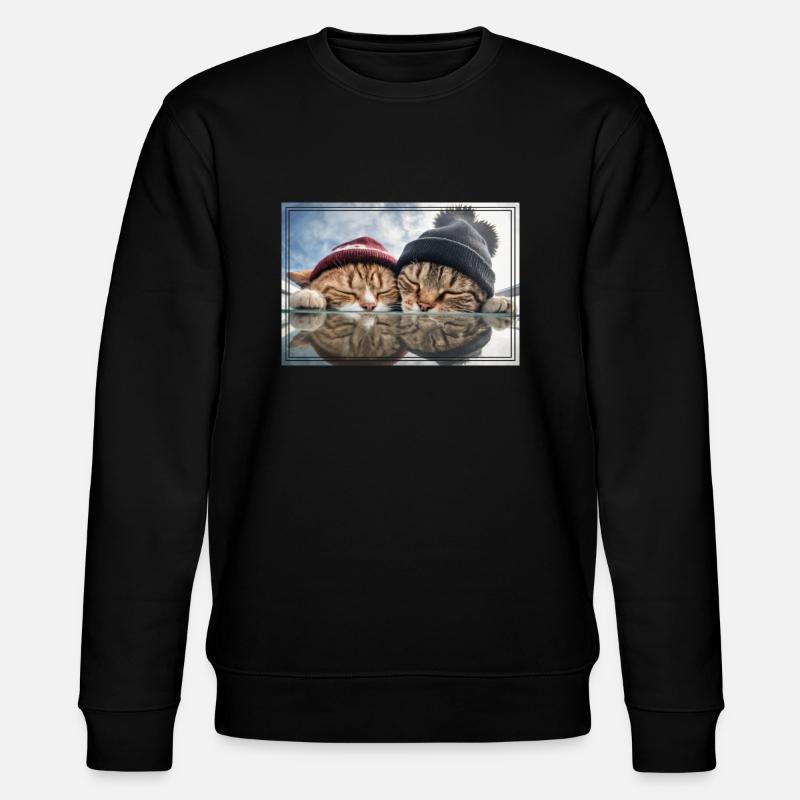 Two cute sleeping kittens - Stanley/Stella CHANGER Unisex Organic Sweatshirt - black