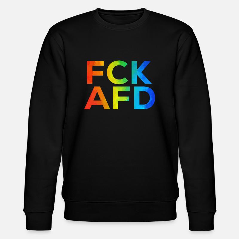 FCK AFD Regenbogen - Stanley/Stella Unisex Bio-Sweatshirt CHANGER  - Schwarz