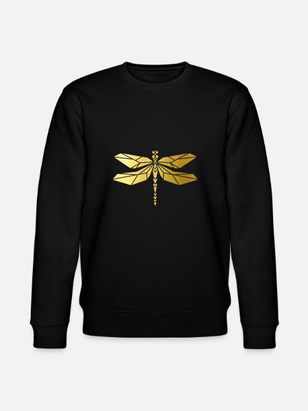 Cooles goldenes Libellen Design! - Stanley/Stella Unisex Bio-Sweatshirt CHANGER  - Schwarz