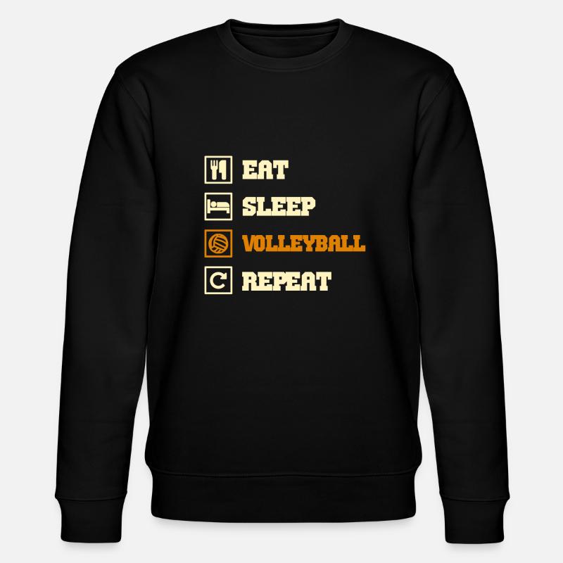 Volleyball eat sleep repeat - Stanley/Stella Unisex Bio-Sweatshirt CHANGER - Schwarz