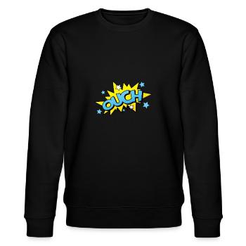 Comic Comicstyle Comic-Strips Nerd Superheld - Stanley/Stella Unisex Bio-Sweatshirt CHANGER  - Schwarz - Vorne - Nik (191cm) & Marisol (170cm)