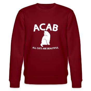 ACAB 1312 - Stanley/Stella Unisex Bio-Sweatshirt CHANGER  - Burgunderrot - Vorne - Nik (191cm) & Marisol (170cm)