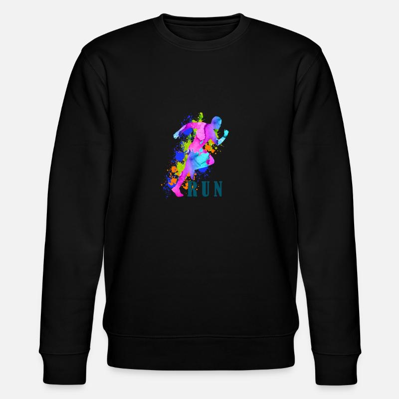 Run in Wasserfarben - Stanley/Stella Unisex Bio-Sweatshirt CHANGER  - Schwarz