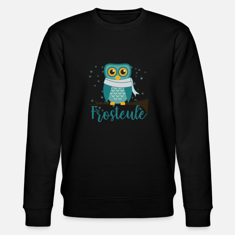Frosteule süss kalt frost Eule - Stanley/Stella Unisex Bio-Sweatshirt CHANGER  - Schwarz