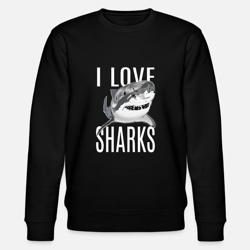Ich liebe Haie - Stanley/Stella Unisex Bio-Sweatshirt CHANGER  - Schwarz