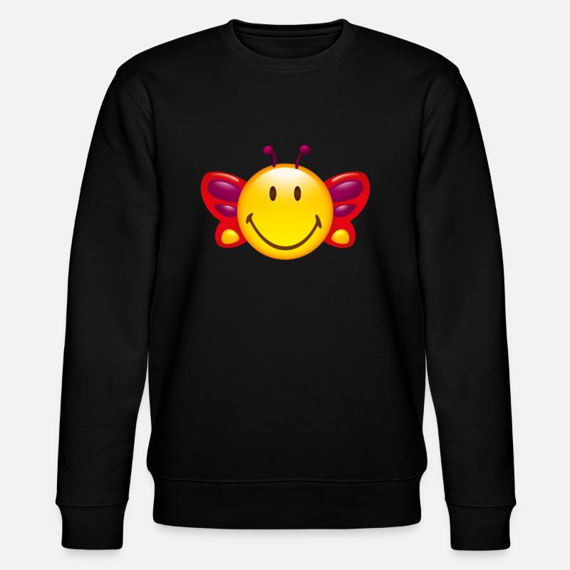 Smiley Butterfly - Stanley/Stella økologisk unisex-sweatshirt CHANGER  - sort