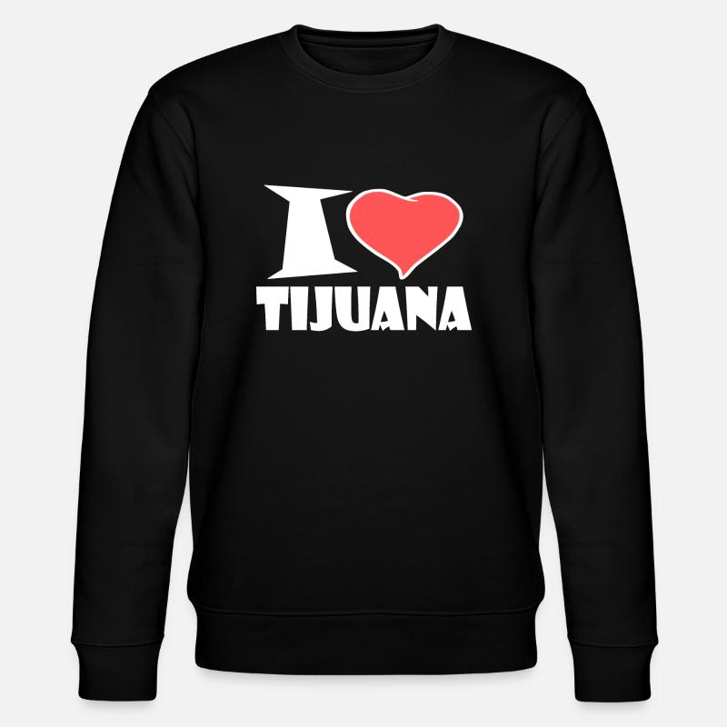 I love Tijuana - Stanley/Stella Unisex Bio-Sweatshirt CHANGER  - Schwarz