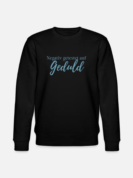 Negatief getest op geduld, vaccinatie, grappig, tekst - Stanley/Stella Uniseks bio-sweatshirt CHANGER  - zwart