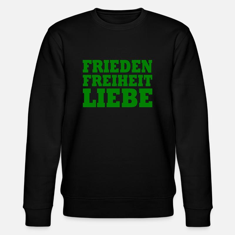 Frieden freiheit liebe - Stanley/Stella Unisex Bio-Sweatshirt CHANGER  - Schwarz