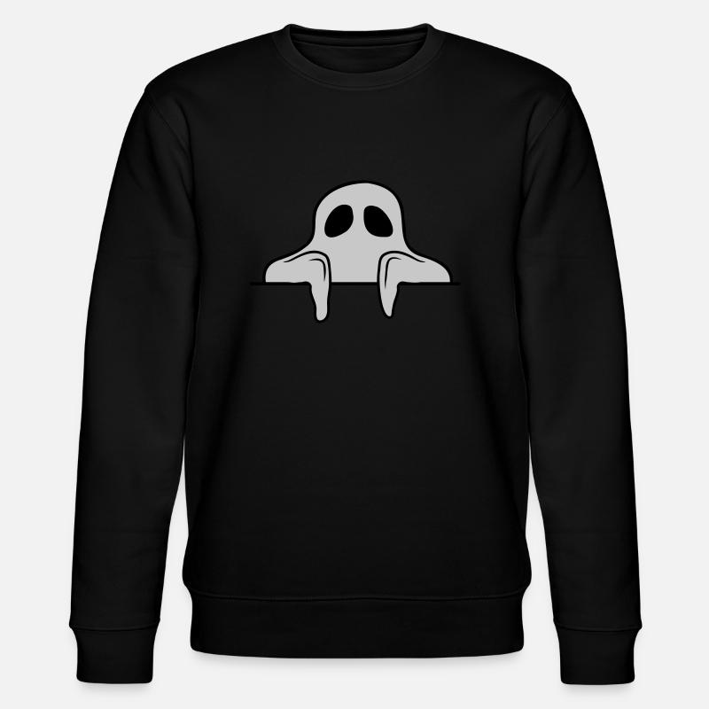 Geist hinter Mauer Comic - Stanley/Stella Unisex Bio-Sweatshirt CHANGER  - Schwarz