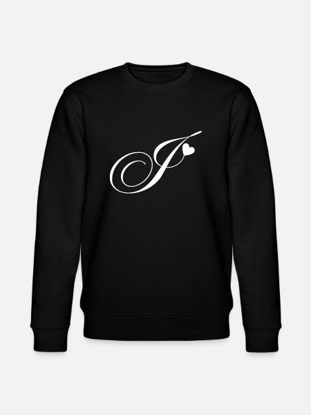 Letter j Heart Calligraphy - Stanley/Stella CHANGER Unisex Organic Sweatshirt - black