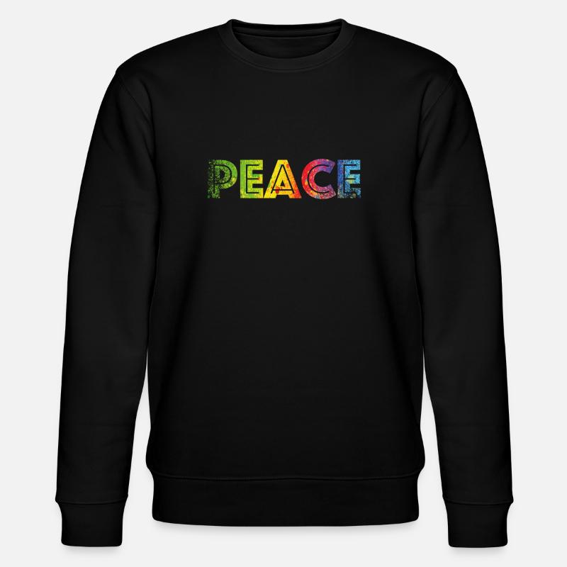 PEACE colours speckled - Stanley/Stella Unisex Bio-Sweatshirt CHANGER  - Schwarz