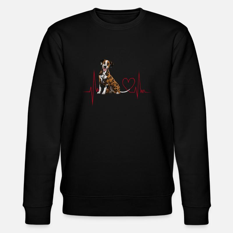 Herzschlag-Geschenk für Hunde - Stanley/Stella Unisex Bio-Sweatshirt CHANGER  - Schwarz