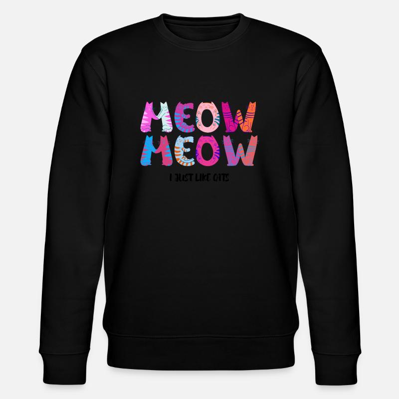 Typographie de dessin animé coloré Chat mignon T shirt 1 - Sweat bio CHANGER Stanley/Stella Unisexe - noir