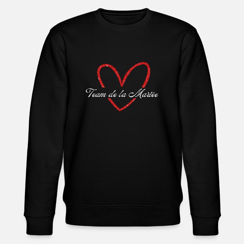 Rotes Herz Glitzer Braut Team - Stanley/Stella Unisex Bio-Sweatshirt CHANGER  - Schwarz