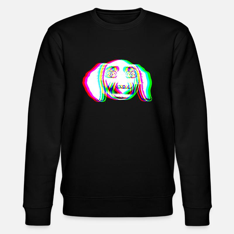 EDM - Hund - Glitch Rave Style - Stanley/Stella Unisex Bio-Sweatshirt CHANGER  - Schwarz