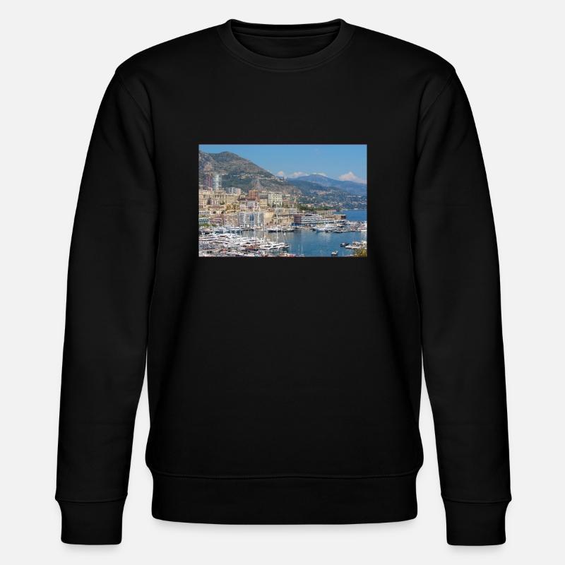 Côte du port de Monaco - Sweat bio CHANGER Stanley/Stella Unisexe - noir