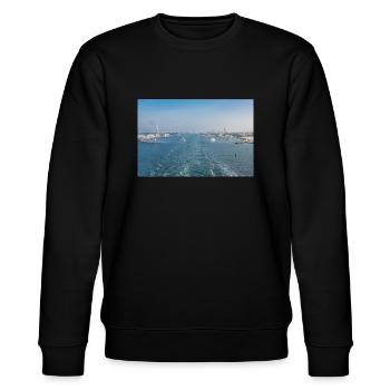 Hafeneinfahrt Rostock Warnemünde - Stanley/Stella Unisex Bio-Sweatshirt CHANGER  - Schwarz - Vorne - Nik (191cm) & Marisol (170cm)