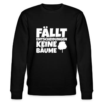 Fällt Entscheidungen keine Bäume - Stanley/Stella Unisex Bio-Sweatshirt CHANGER  - Schwarz - Vorne - Nik (191cm) & Marisol (170cm)