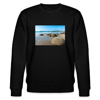roches sphériques Moeraki Boulders Nouvelle-Zélande Otago - Sweat bio CHANGER Stanley/Stella Unisexe - noir - Devant - Nik (191cm) & Marisol (170cm)