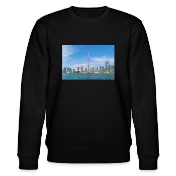 Ontario Toronto Skyline Panoramic View Canada - Stanley/Stella Unisex Bio-Sweatshirt CHANGER  - Schwarz - Vorne - Nik (191cm) & Marisol (170cm)