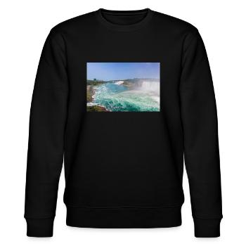 Kanada Ontario Niagara Falls American and Canadian - Stanley/Stella Unisex Bio-Sweatshirt CHANGER  - Schwarz - Vorne - Nik (191cm) & Marisol (170cm)