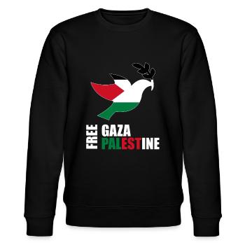 Free gaza Palestine - Stanley/Stella CHANGER Unisex Organic Sweatshirt - black - Front - Nik (191cm) & Marisol (170cm)
