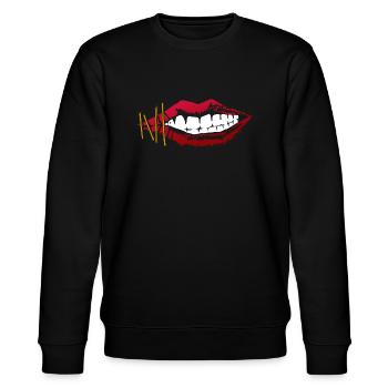 Lippen - Stanley/Stella Unisex Bio-Sweatshirt CHANGER  - Schwarz - Vorne - Nik (191cm) & Marisol (170cm)
