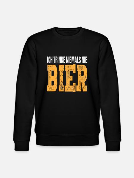 Ich trinke niemals nie Bier - Stanley/Stella Unisex Bio-Sweatshirt CHANGER  - Schwarz