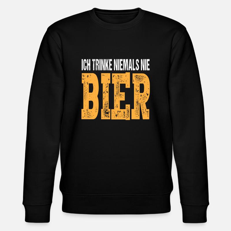 Ich trinke niemals nie Bier - Stanley/Stella Unisex Bio-Sweatshirt CHANGER  - Schwarz