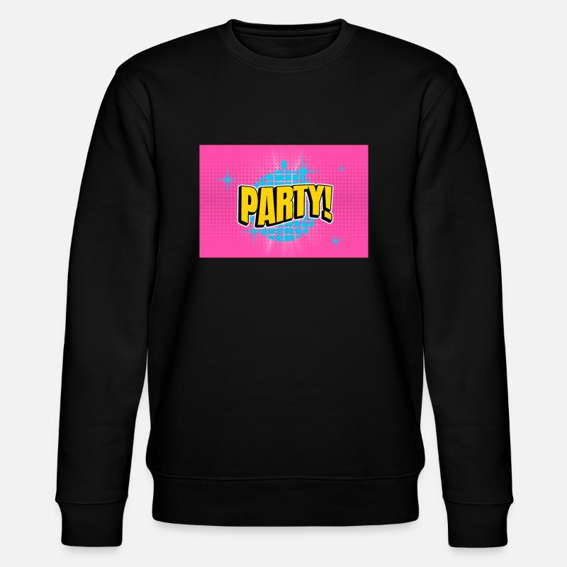 Party Disco Comic Style Bubbla Graffiti Bokstäver - Ekologisk sweatshirt CHANGER unisex från Stanley/Stella - svart