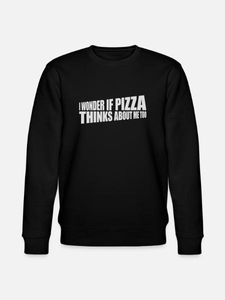 pizza thinks about me - Stanley/Stella CHANGER Unisex Organic Sweatshirt - black