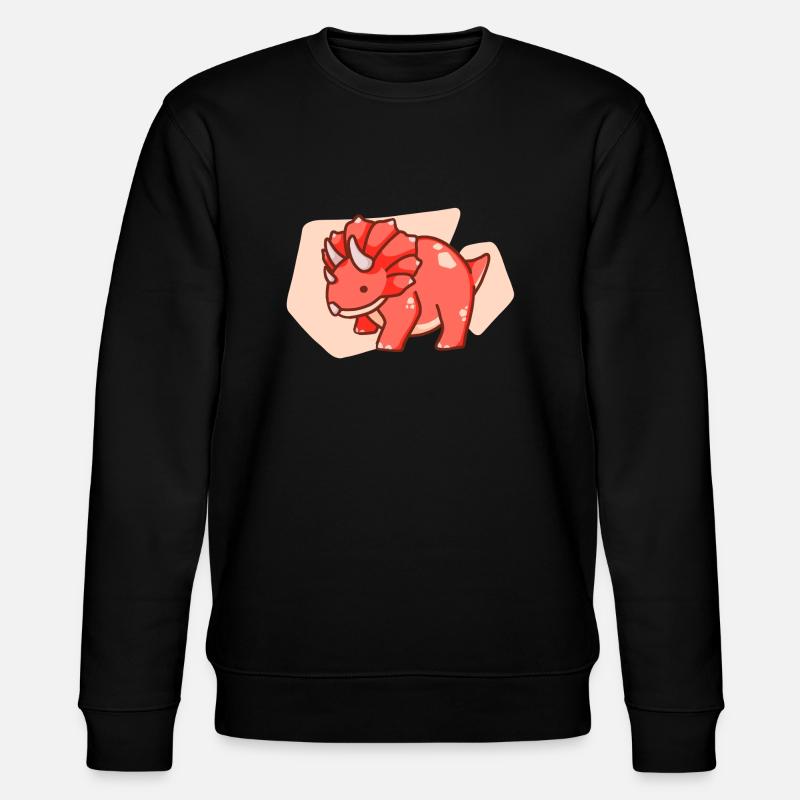 Cute chubby dinosaur, dino, triceratops - Stanley/Stella CHANGER Unisex Organic Sweatshirt - black