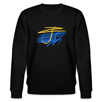 Abstrakte ukrainische Kunst - Stanley/Stella Unisex Bio-Sweatshirt CHANGER  - Schwarz - Vorne - Nik (191cm) & Marisol (170cm)
