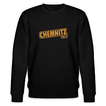 Chemnitz 0371 Vorwahl - Stanley/Stella Unisex Bio-Sweatshirt CHANGER  - Schwarz - Vorne - Nik (191cm) & Marisol (170cm)