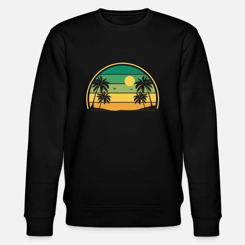 Retro Summer Sunset - Stanley/Stella CHANGER Unisex Organic Sweatshirt - black