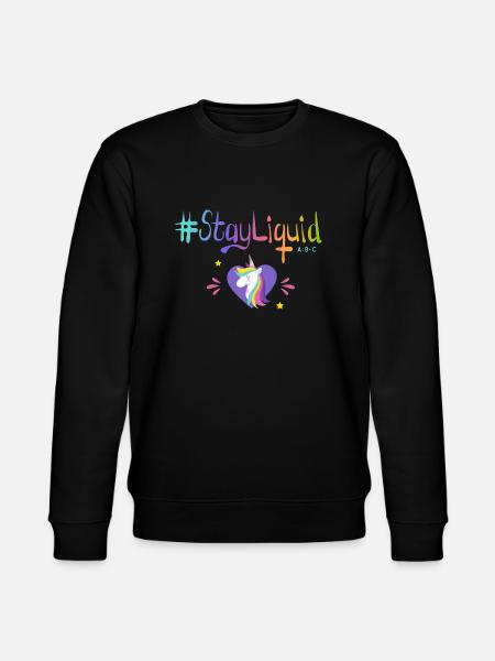 #Stayliquid Einhorn-Herz - Stanley/Stella Unisex Bio-Sweatshirt CHANGER - Schwarz