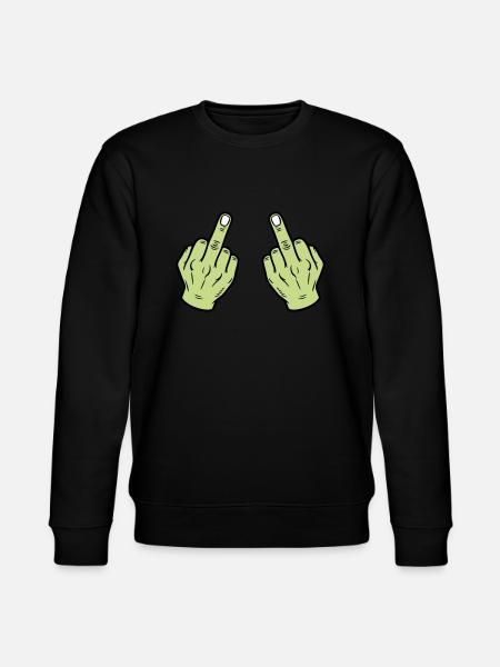 Middle Finger Hand Naughty - Stanley/Stella CHANGER Unisex Organic Sweatshirt - black