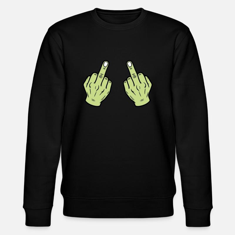 Mittelfinger Hand Frech - Stanley/Stella Unisex Bio-Sweatshirt CHANGER  - Schwarz